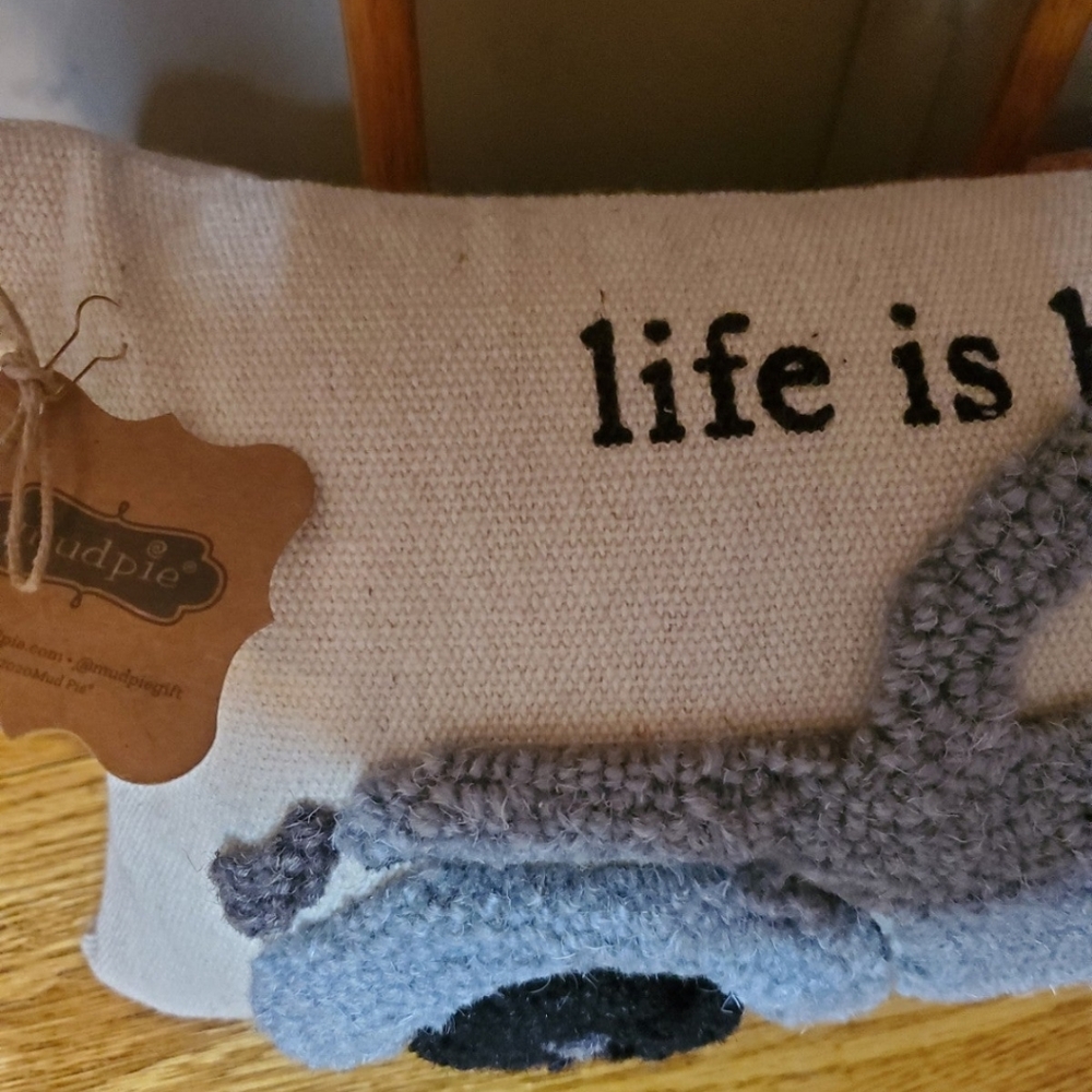 Mud Pie Farm Truck & Dog Hook Pillow - Picture 4 of 7